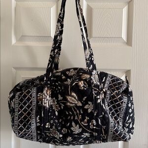 Floral Vera Bradley Quilted Women's small duffel Bag - Black and Cream